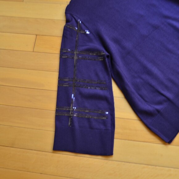 Chicos Chico's Sequin Plaid Long Sleeve Sweater Size 3 NWT US XL - Picture 11 of 13